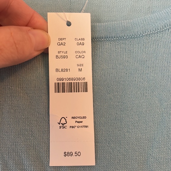 J Crew pale blue merino wool sweater. Size medium. NWT. - Picture 4 of 5